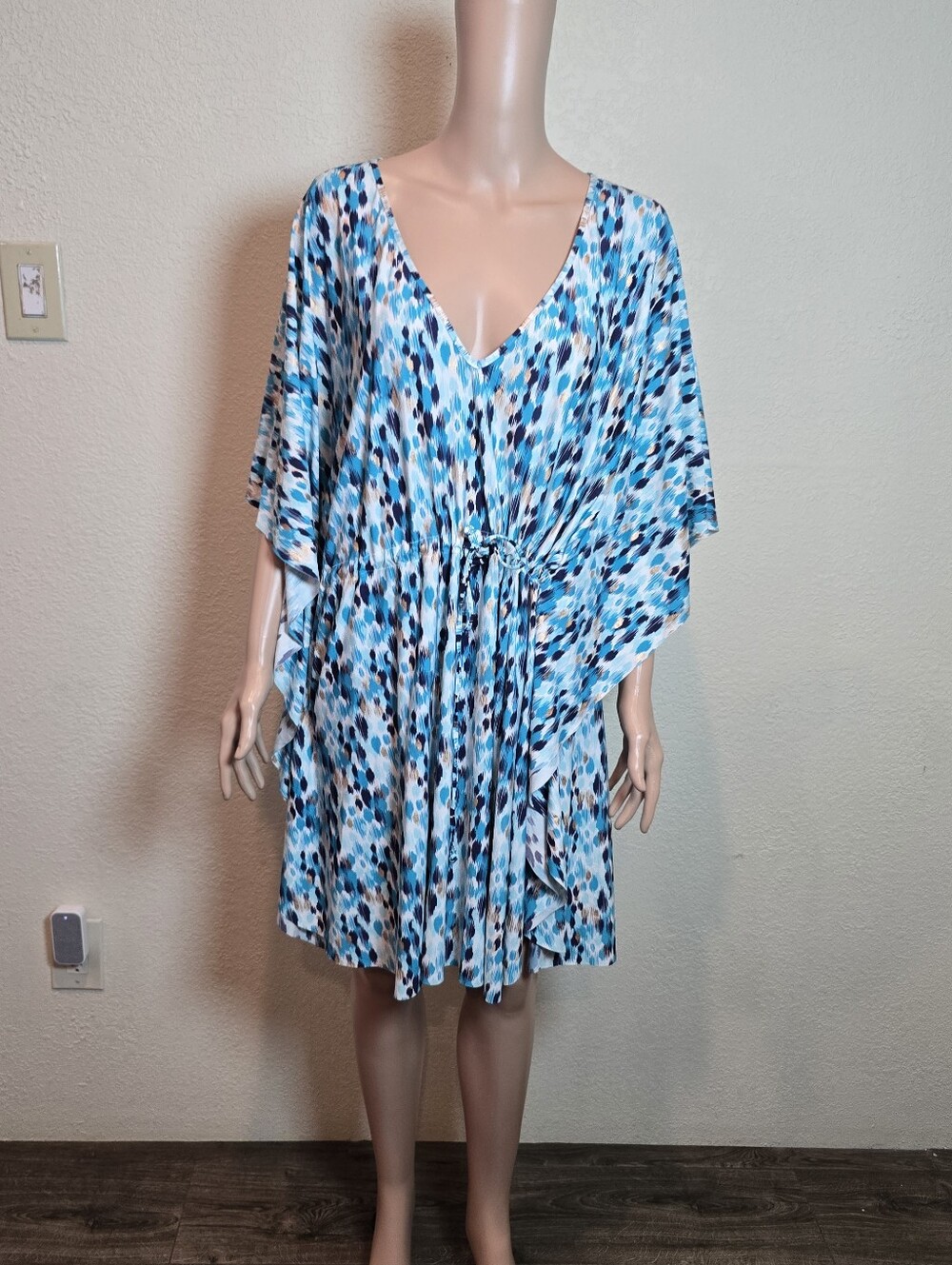 La Blanca swim coverup size 2X caftan blue gold - Picture 4 of 9